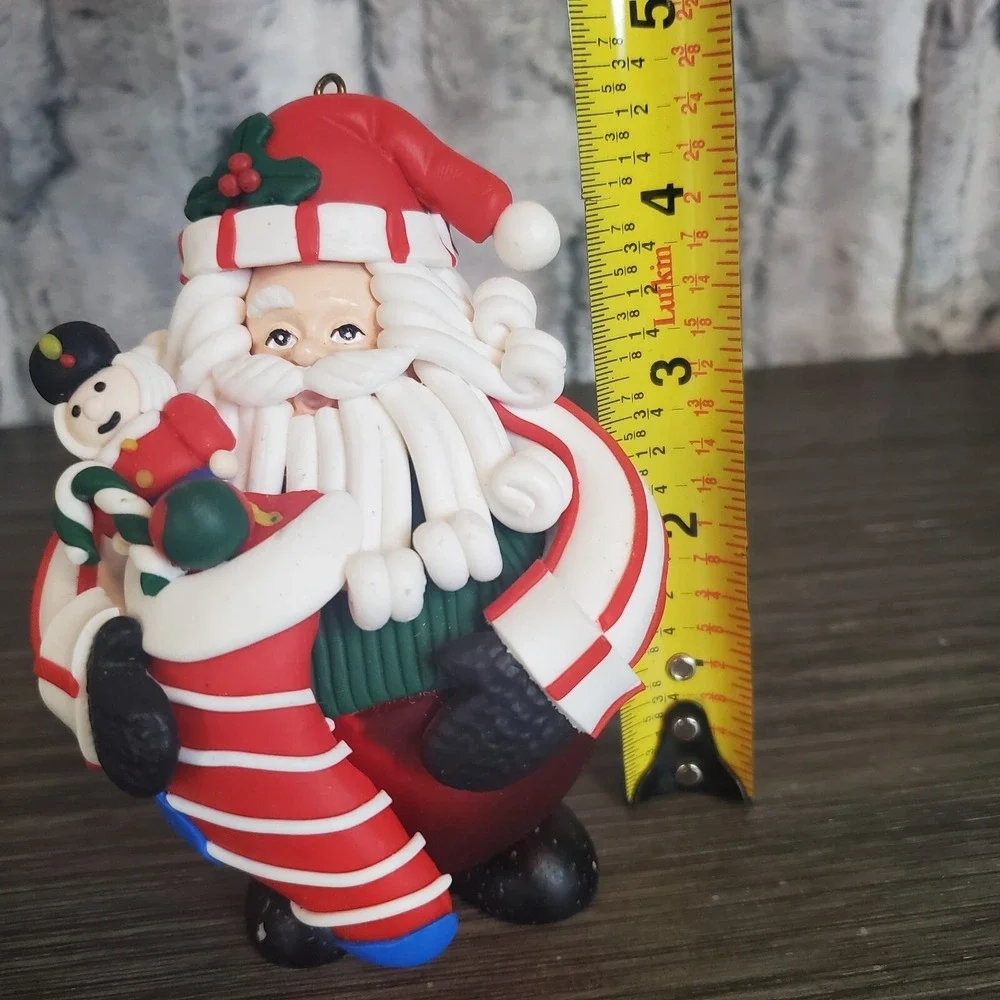 TRADITIONS Santa Claus Holding Stocking w‎ Toys Collectible Character Ornament